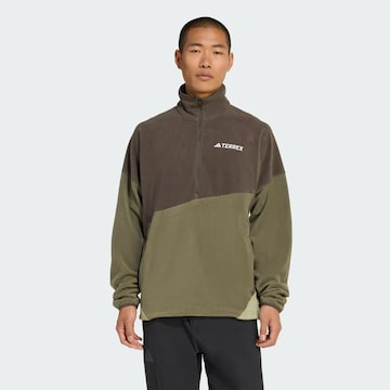 Pull-over de sport ' Multi Climawarm Fleece' ADIDAS TERREX en vert : devant