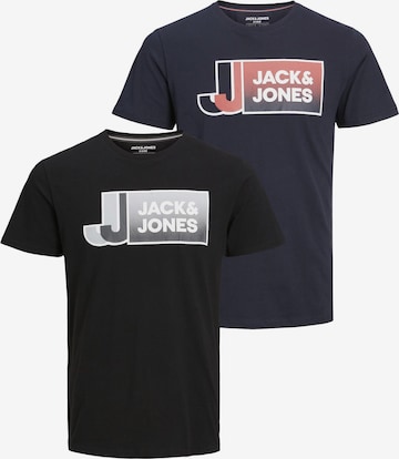 JACK & JONES Majica 'LOGAN' | modra barva: sprednja stran