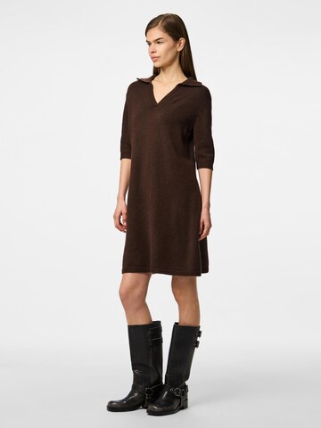 PIECES Knitted dress 'PCMalou' in Brown: front