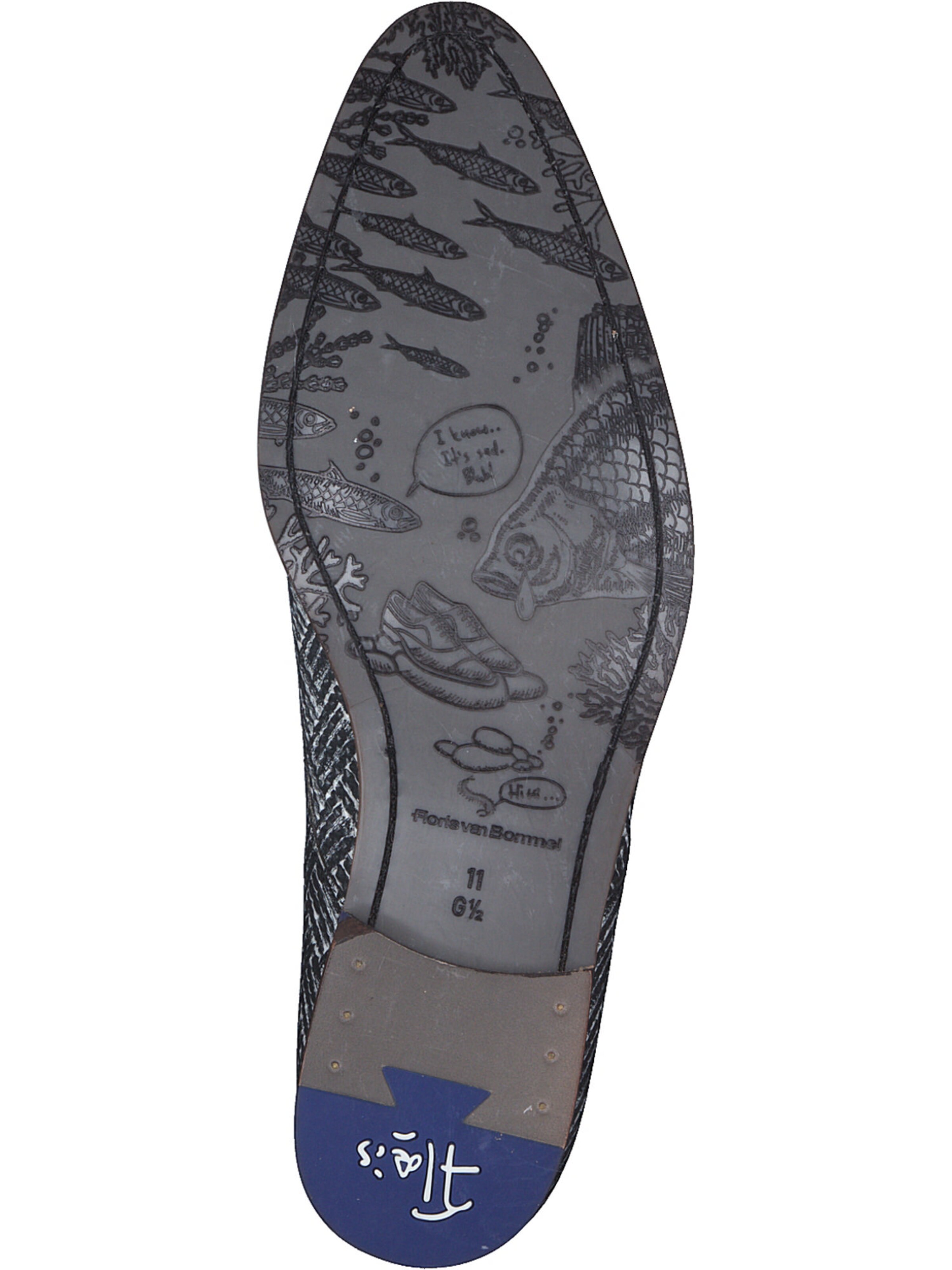 Floris van Bommel Veterschoen '30149' in Zwart