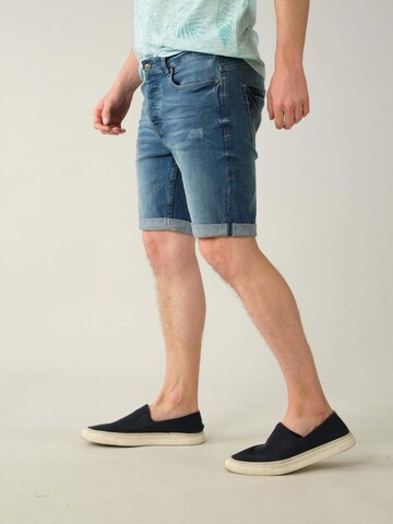 Coupe slim Pantalon 'Kurt' Deeluxe en bleu