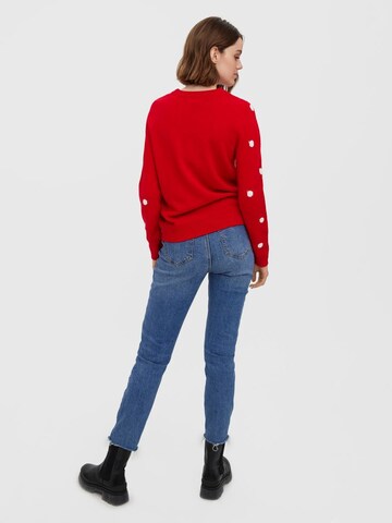 VERO MODA - Pullover 'TINSEL' em vermelho