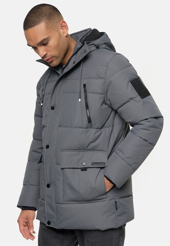 INDICODE JEANS Winter Jacket 'Wess' in Grey
