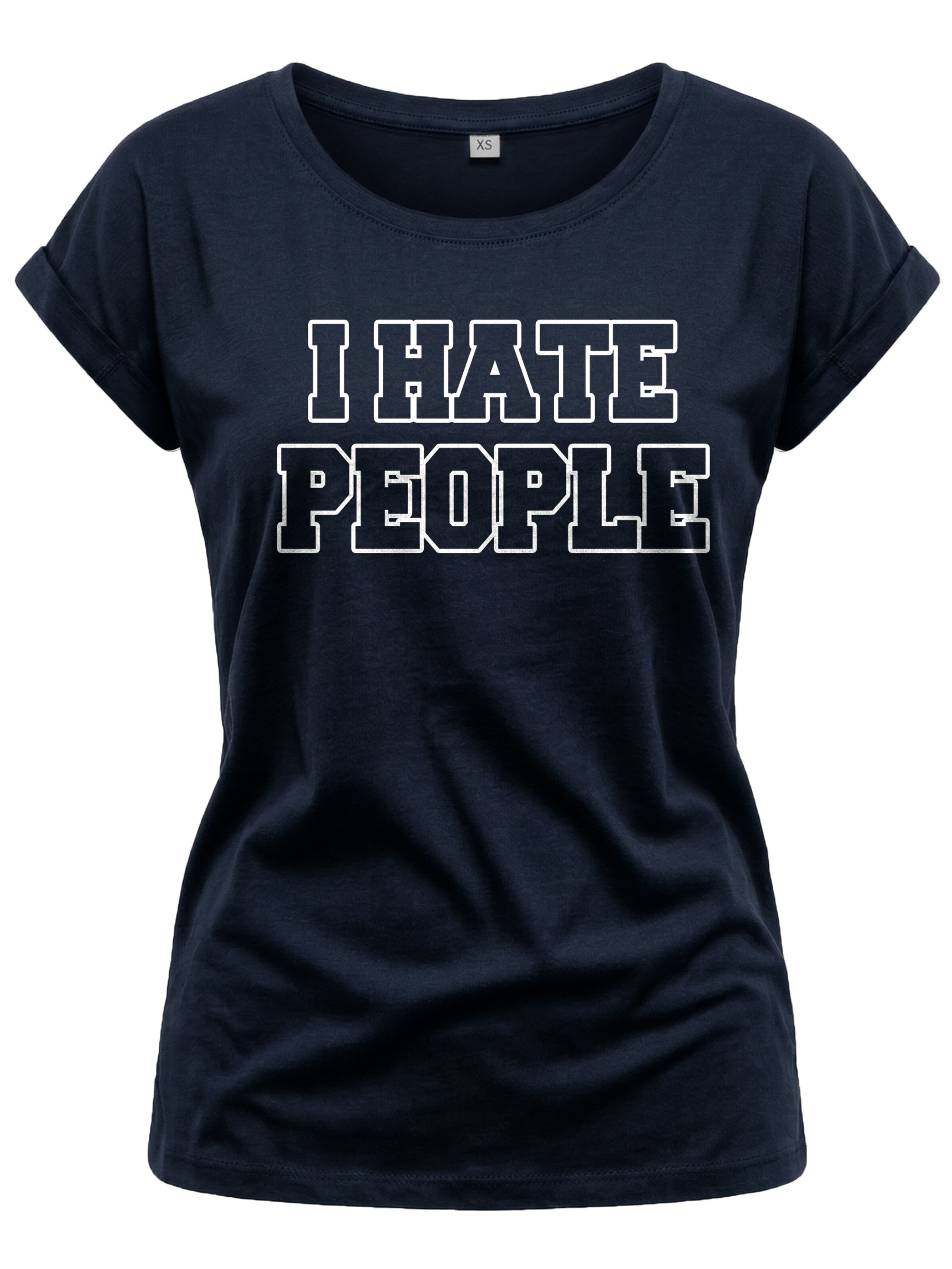 MAKAYA Shirt 'I hate People' in Blue: front