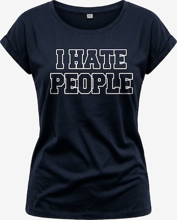 MAKAYA Shirt 'I hate People' in Blue: front