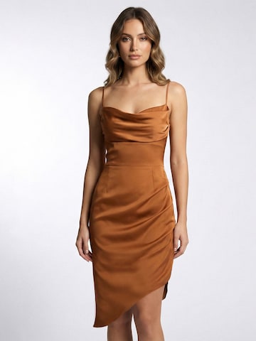 Abito 'Midi Slip Dress With Side Gathering' di AVENUE N°29 in marrone: frontale