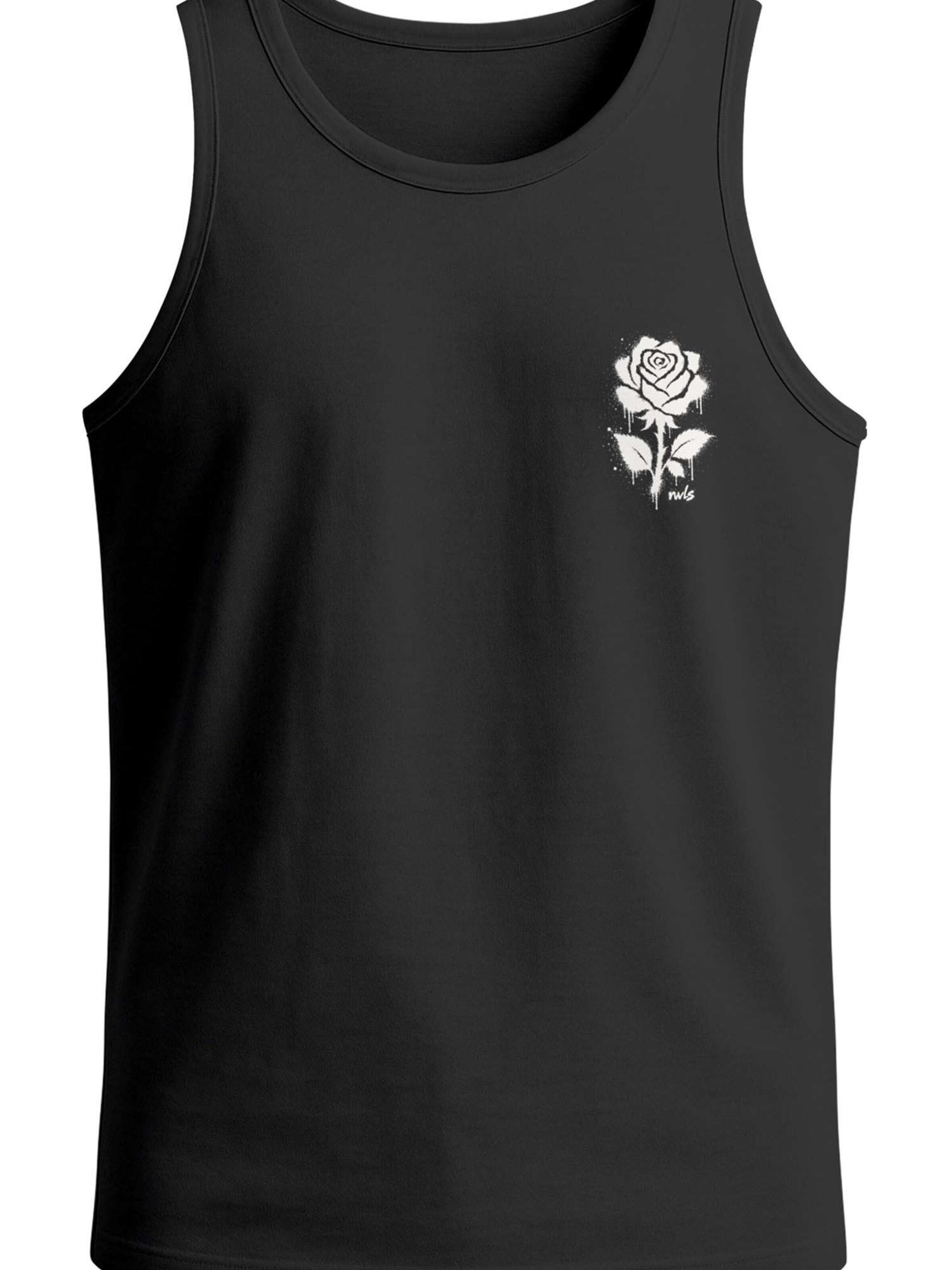 Neverless Shirt 'Graffiti Rose' in Black: front
