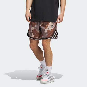 ADIDAS PERFORMANCE Loose fit Sports trousers 'Crazy Lite AOP' in Brown: front