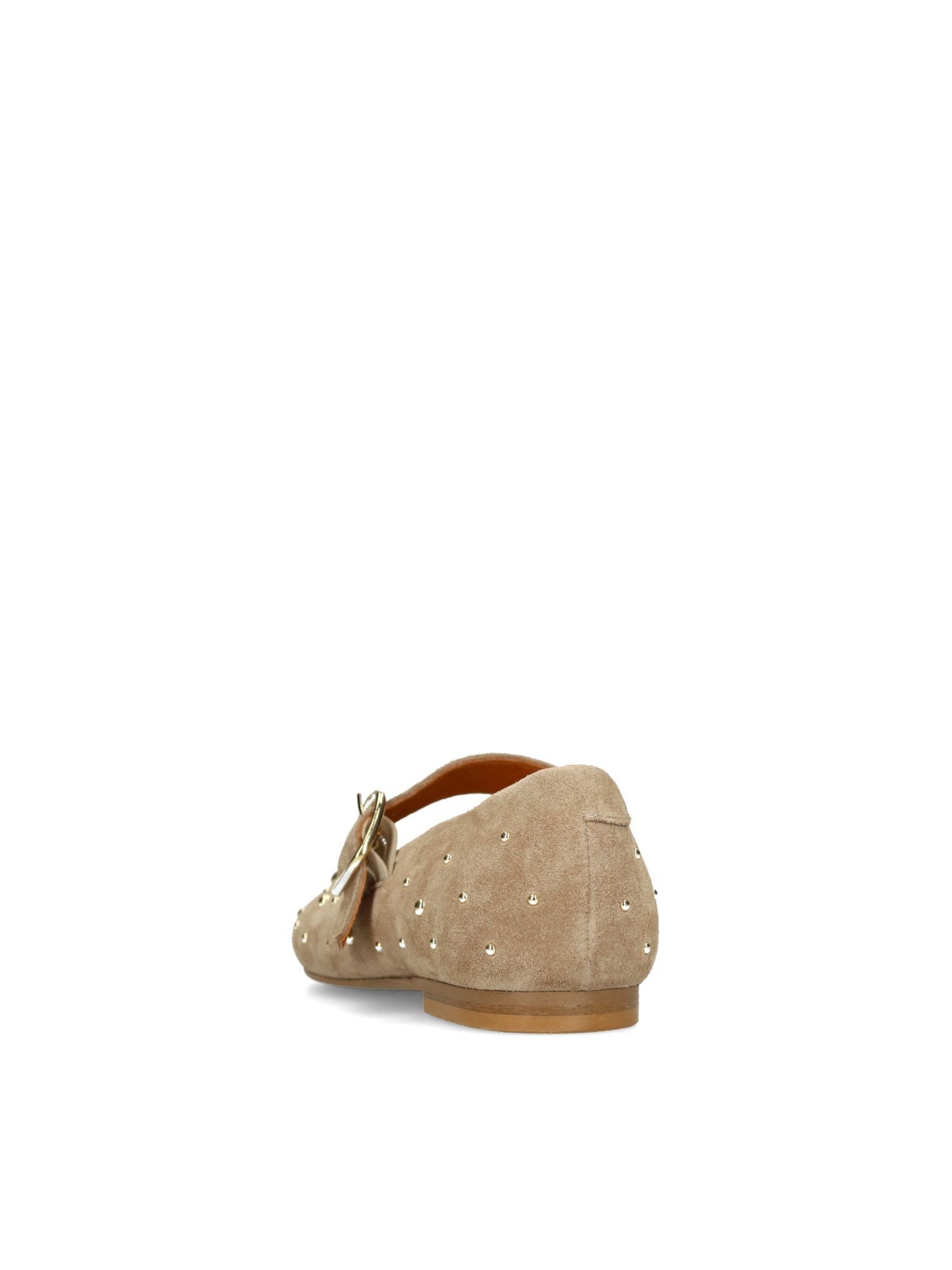 MANFIELD Ballerina met riempjes in Beige