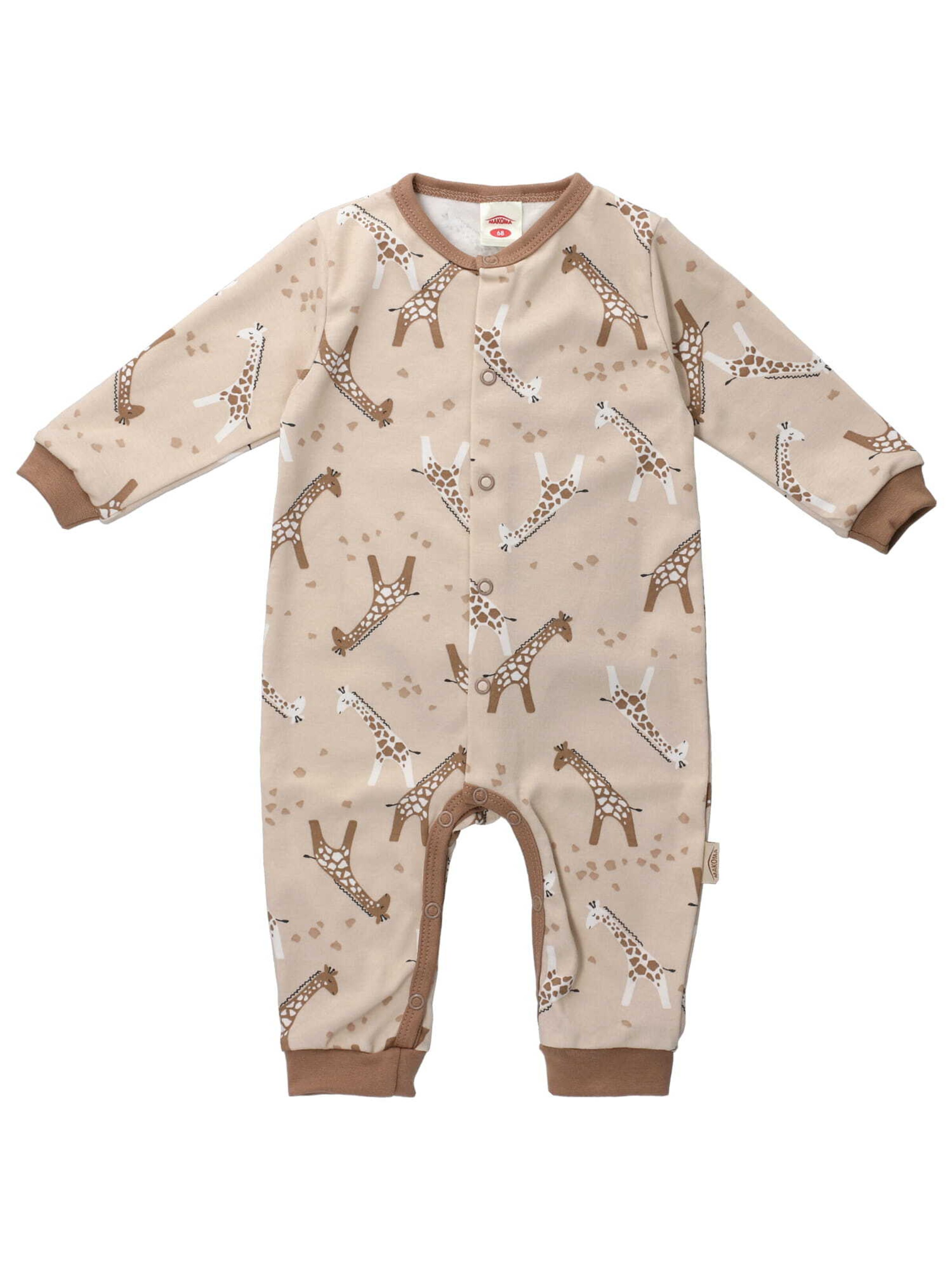 Makoma Romper/bodysuit 'Giraffe' in Beige: front