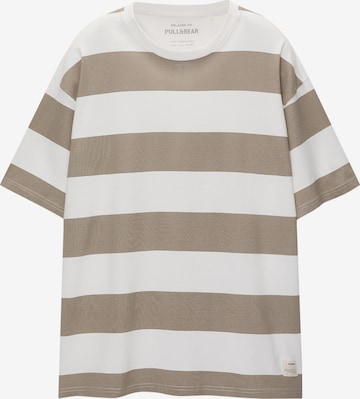 T-Shirt Pull&Bear en beige : devant