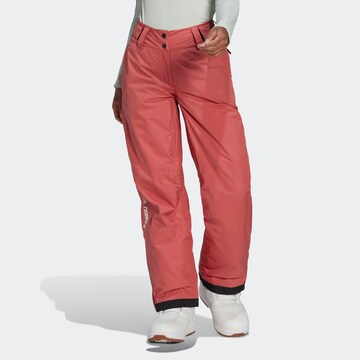 ADIDAS TERREX Workout Pants in Red: front