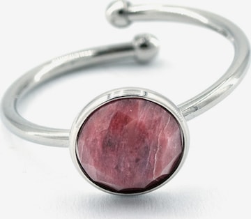Sergio Engel Ring 'Beach Ring 01 Edelstahlring mit Naturstein-Cabouchon' in Pink: Vorderseite