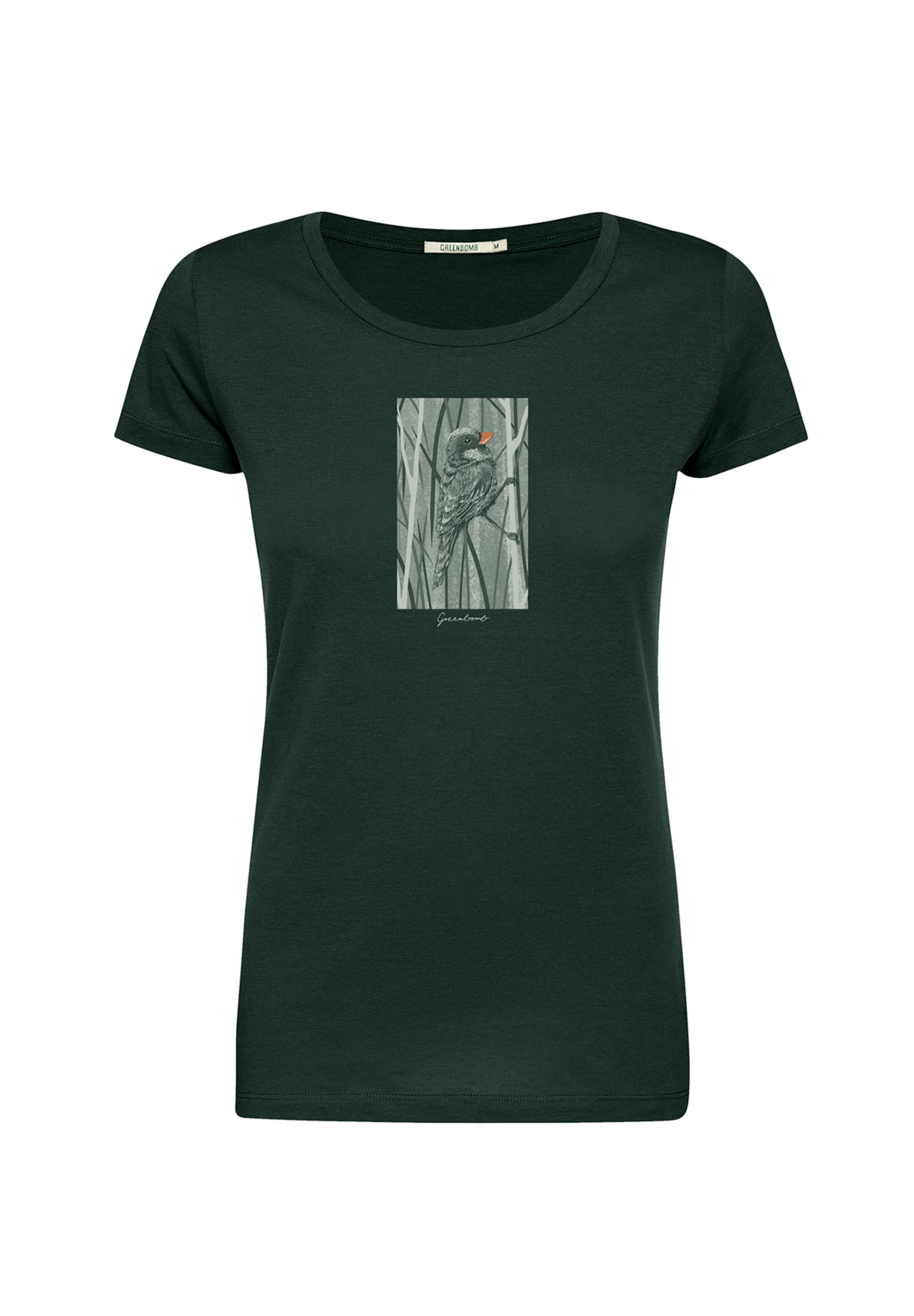 GREENBOMB Shirt 'Animal Sparrow Grass' in Green: front