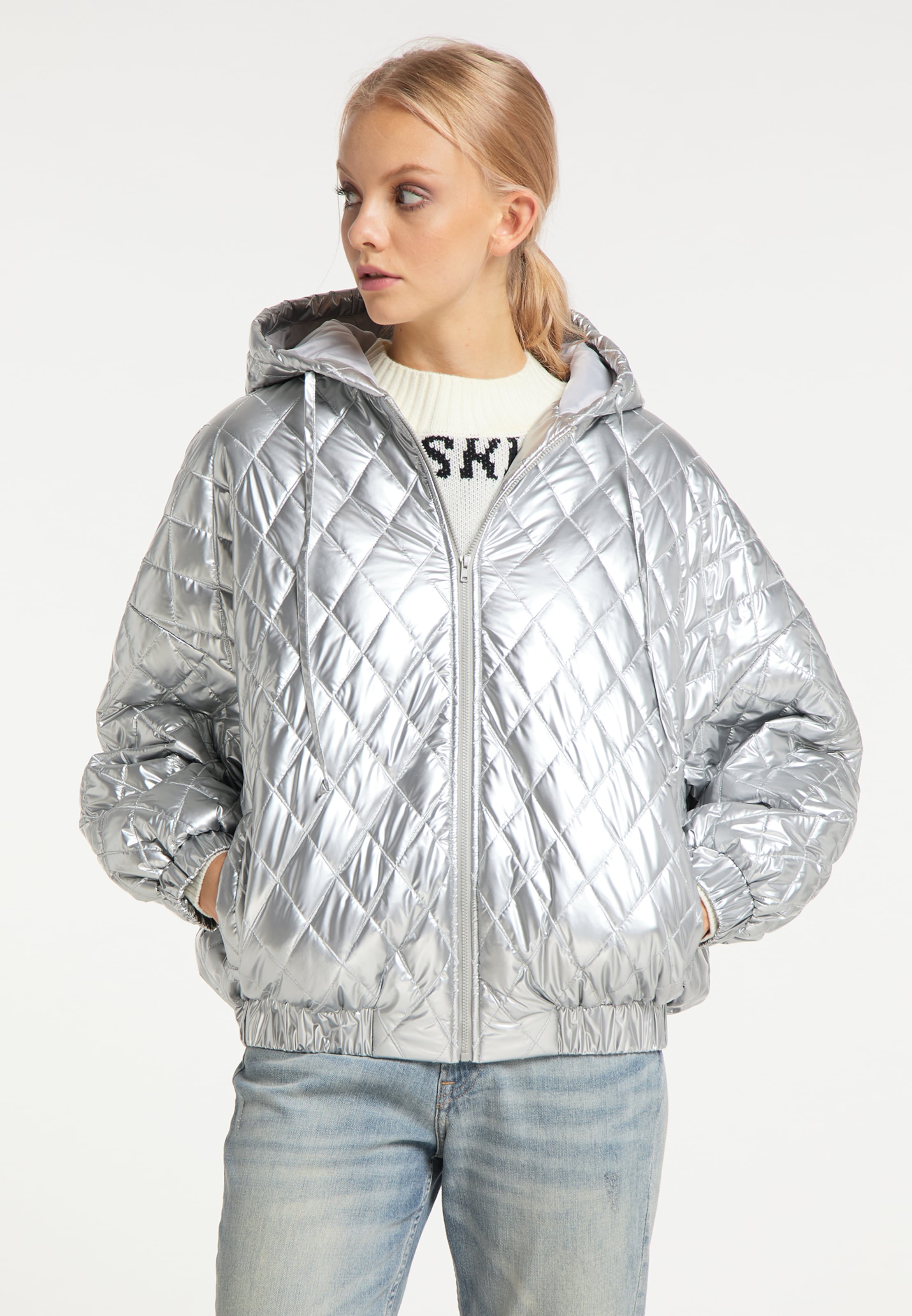 Frauen Jacken myMo NOW Winterjacke in Silber - HV57400