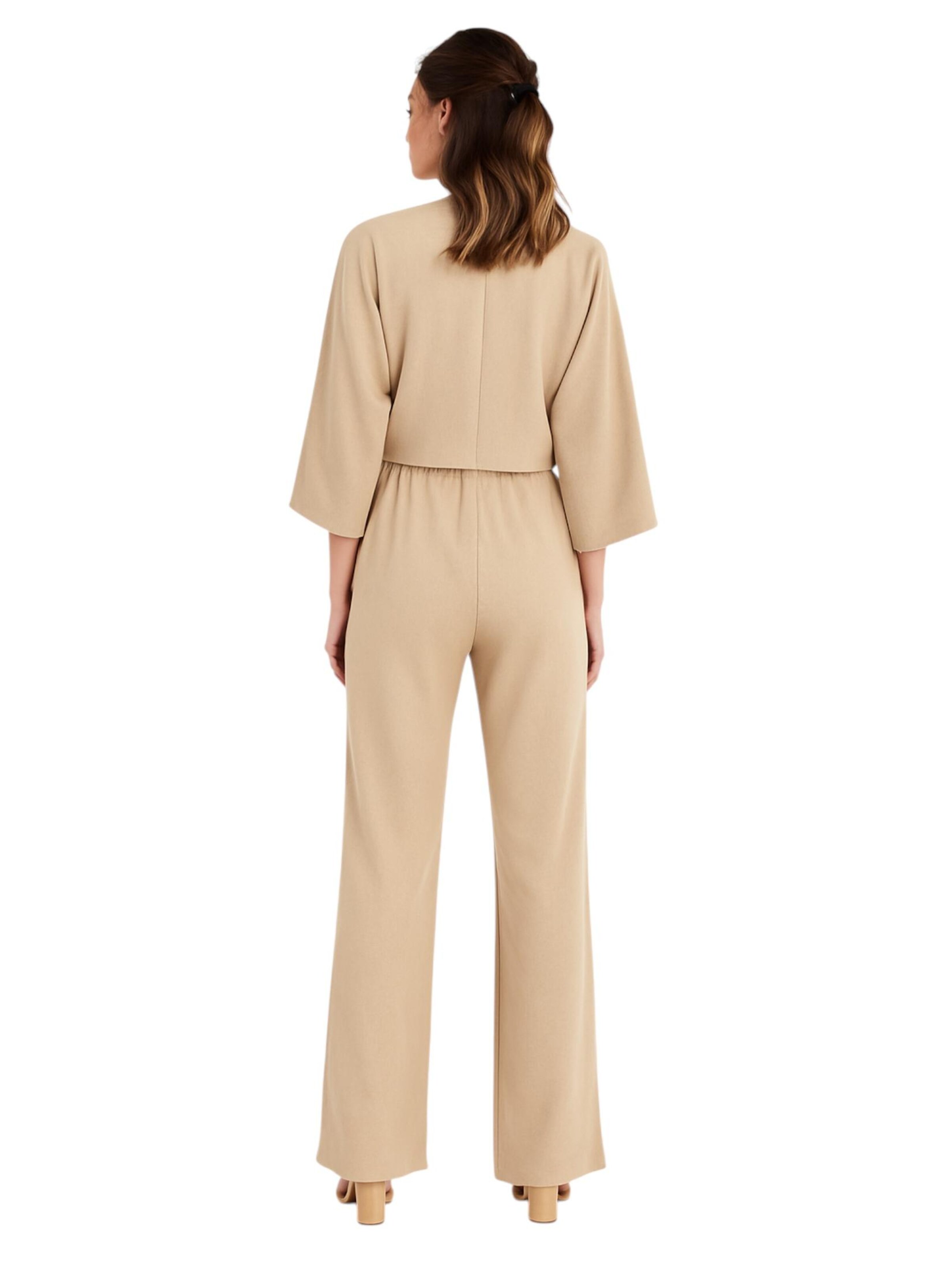 fashionshowcase Wide leg Broek 'LIRIN' in Beige
