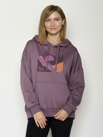 Sweat-shirt ' Mello River Sundown ' GREENBOMB en rouge : devant