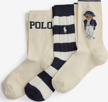 Chaussettes Polo Ralph Lauren en beige : devant