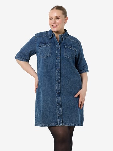 Noisy May Curve Shirt dress 'NMNEW SIGNE' in Blue: front