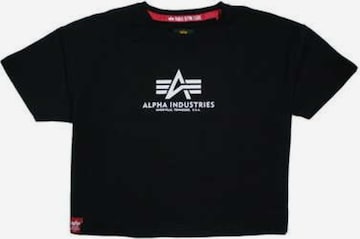 ALPHA INDUSTRIES Тениска в черно: отпред