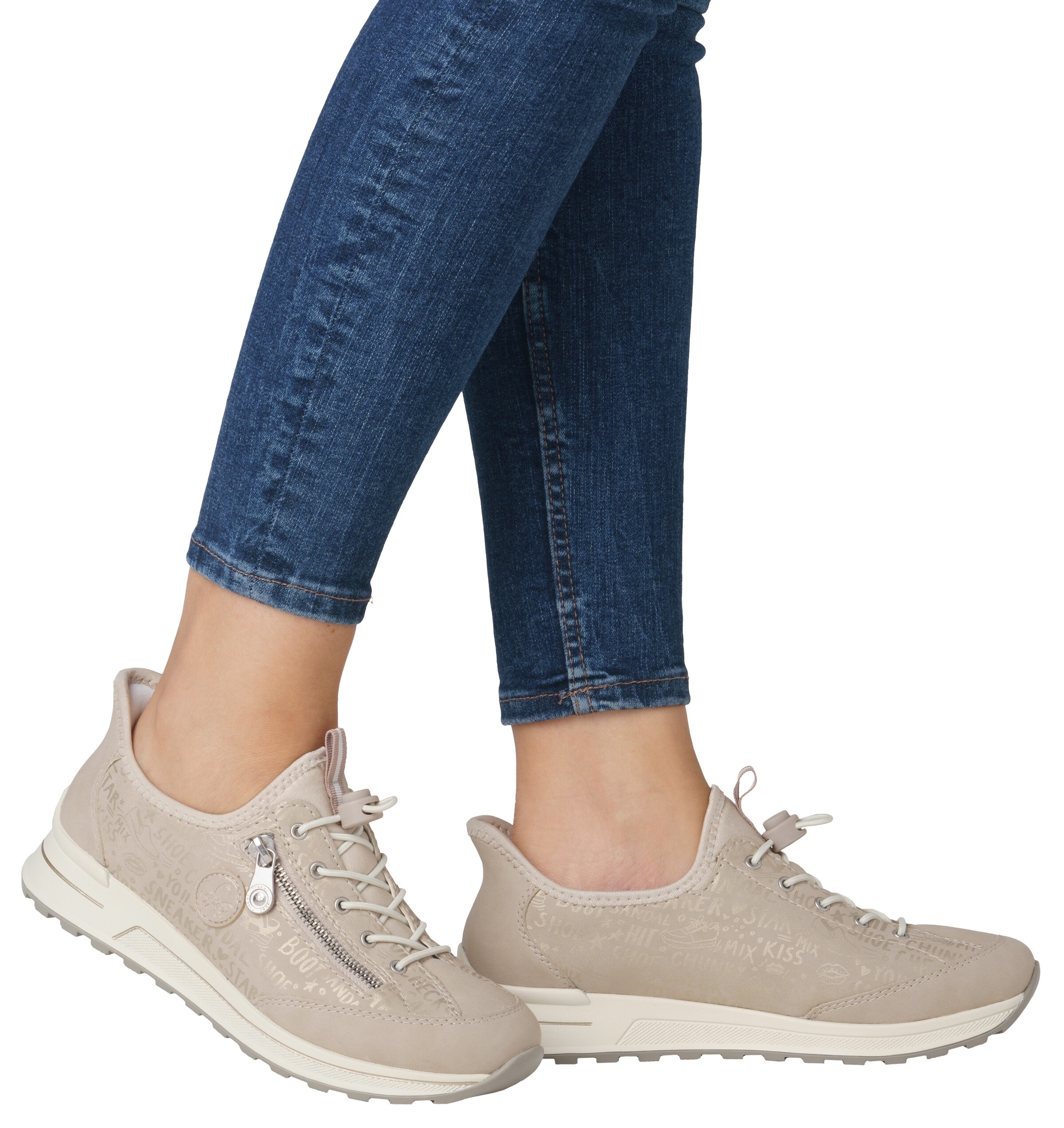 Rieker Platform trainers in Beige: front