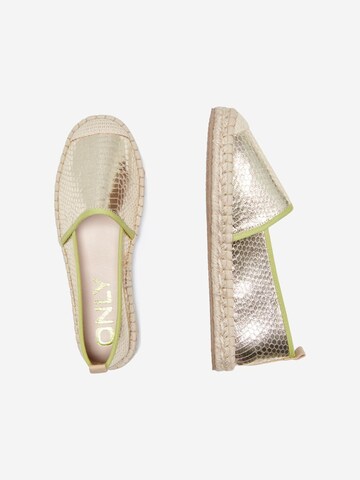 Espadrilles ONLY en or