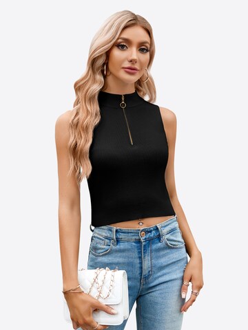 Imily Bela - Top de punto en negro: frente