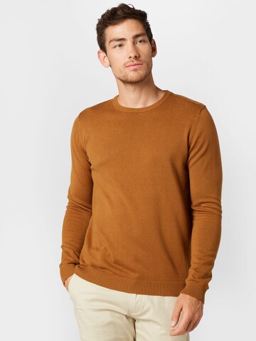 JACK & JONES Sweater in Brown: front