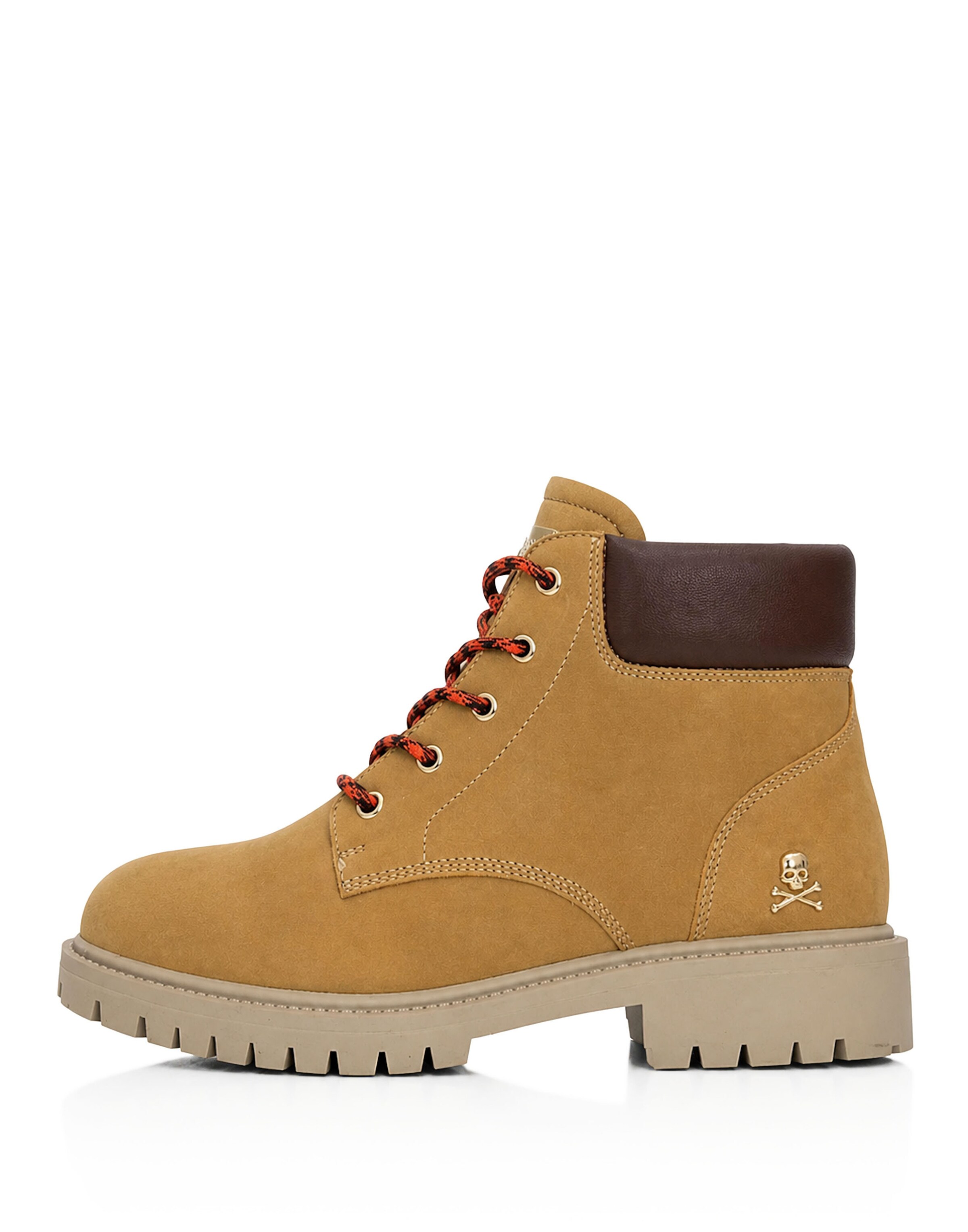 Philipp Plein Lace-Up Boots in Beige: front