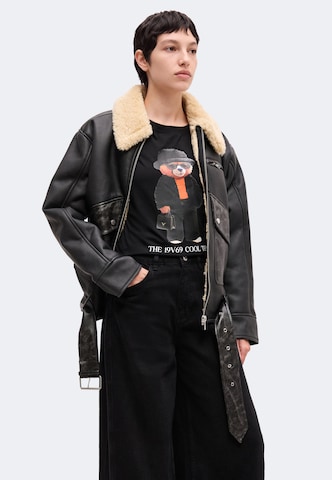 19V69 ITALIA Oversized shirt 'Bellara Cool Teddy' in Zwart