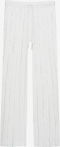 Loosefit Pantalon Pull&Bear en blanc : devant