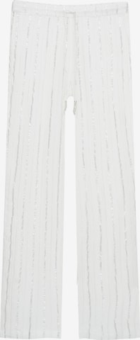 Pull&Bear Loosefit Bukse i hvit: forside
