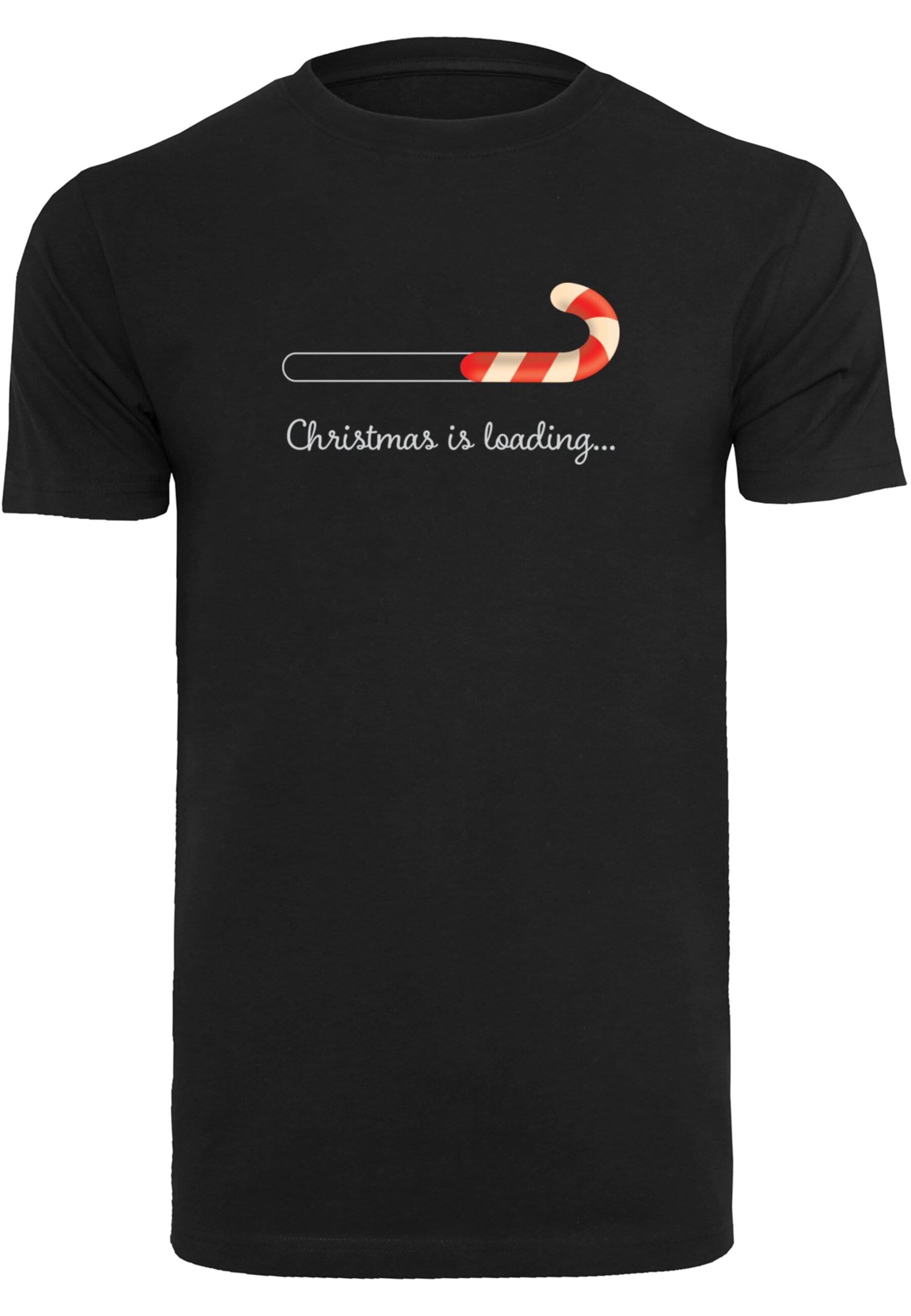 Merchcode T-Shirt 'Christmas Loading' in Schwarz: Vorderseite