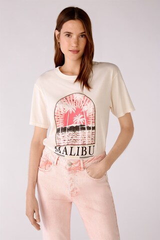 T-shirt OUI en beige : devant