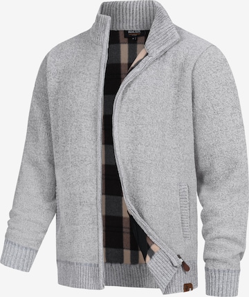 INDICODE JEANS Gebreid vest ' INFilion ' in Grijs: voorkant