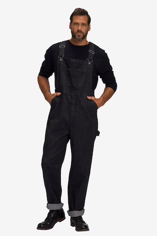 JP1880 Loose fit Jean Overalls in Black: front