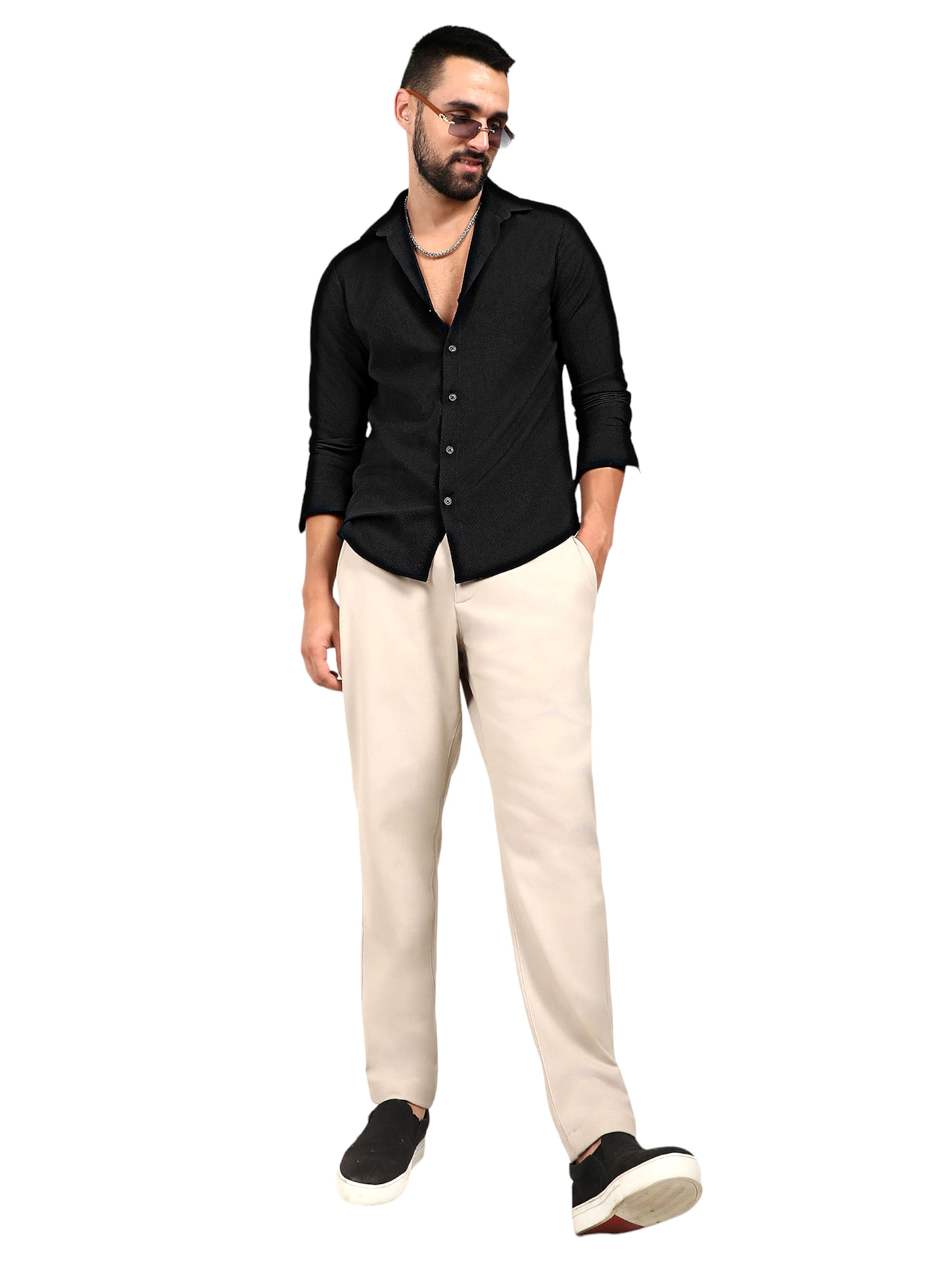 Regular fit Camicia ' Manuel ' di Campus Sutra in nero