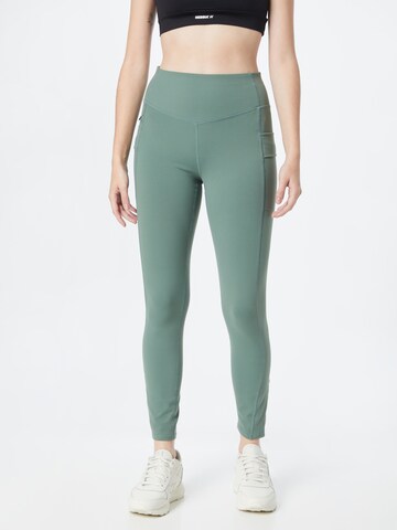 SKECHERS Skinny Workout Pants in Green: front