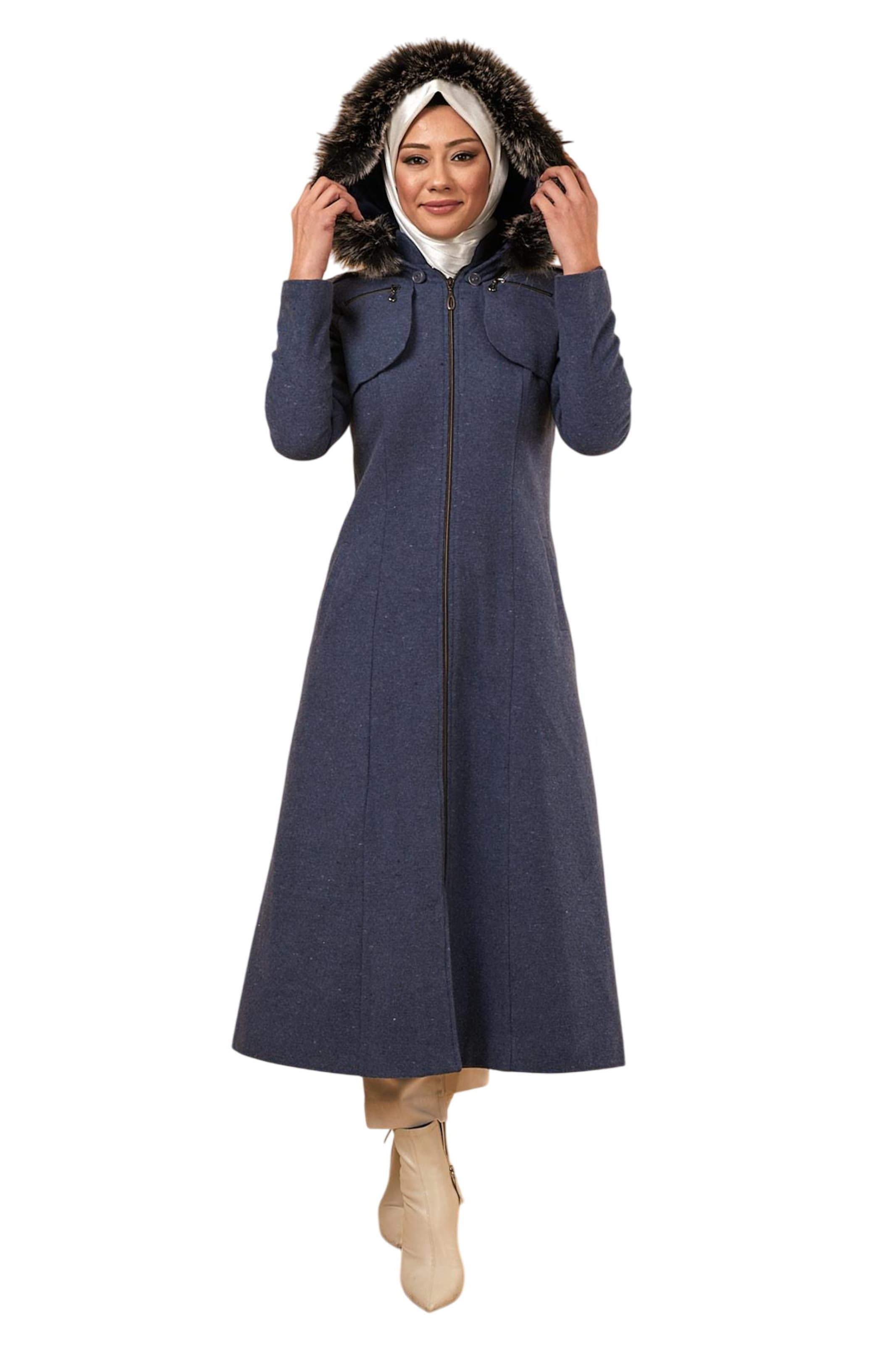 MODAMIHRAM Wintermantel in Blauw