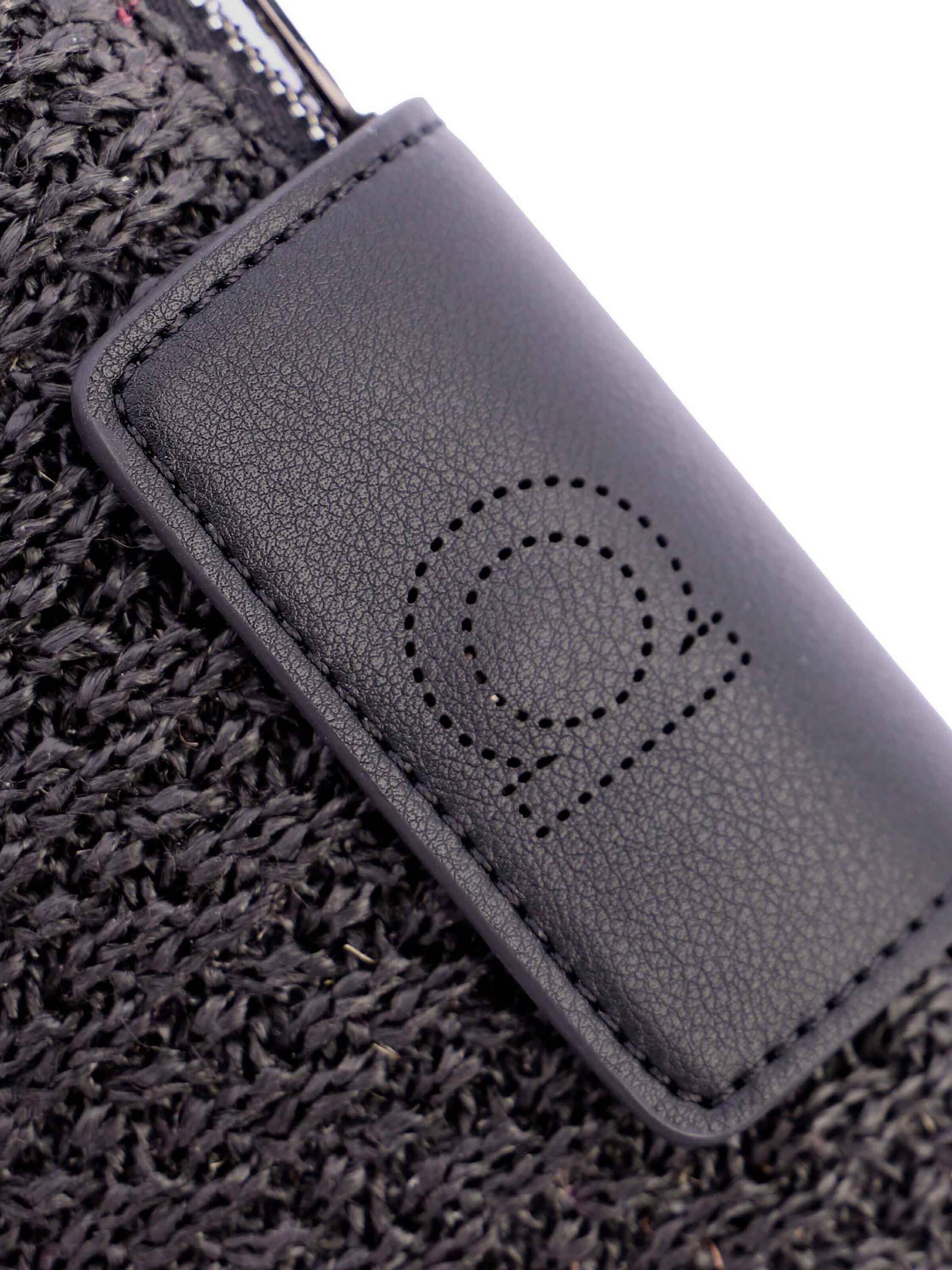 Amichi - Cartera 'Cartera para mujer Sunny de fibras naturales  y cierre de solapa y cremallera' en negro