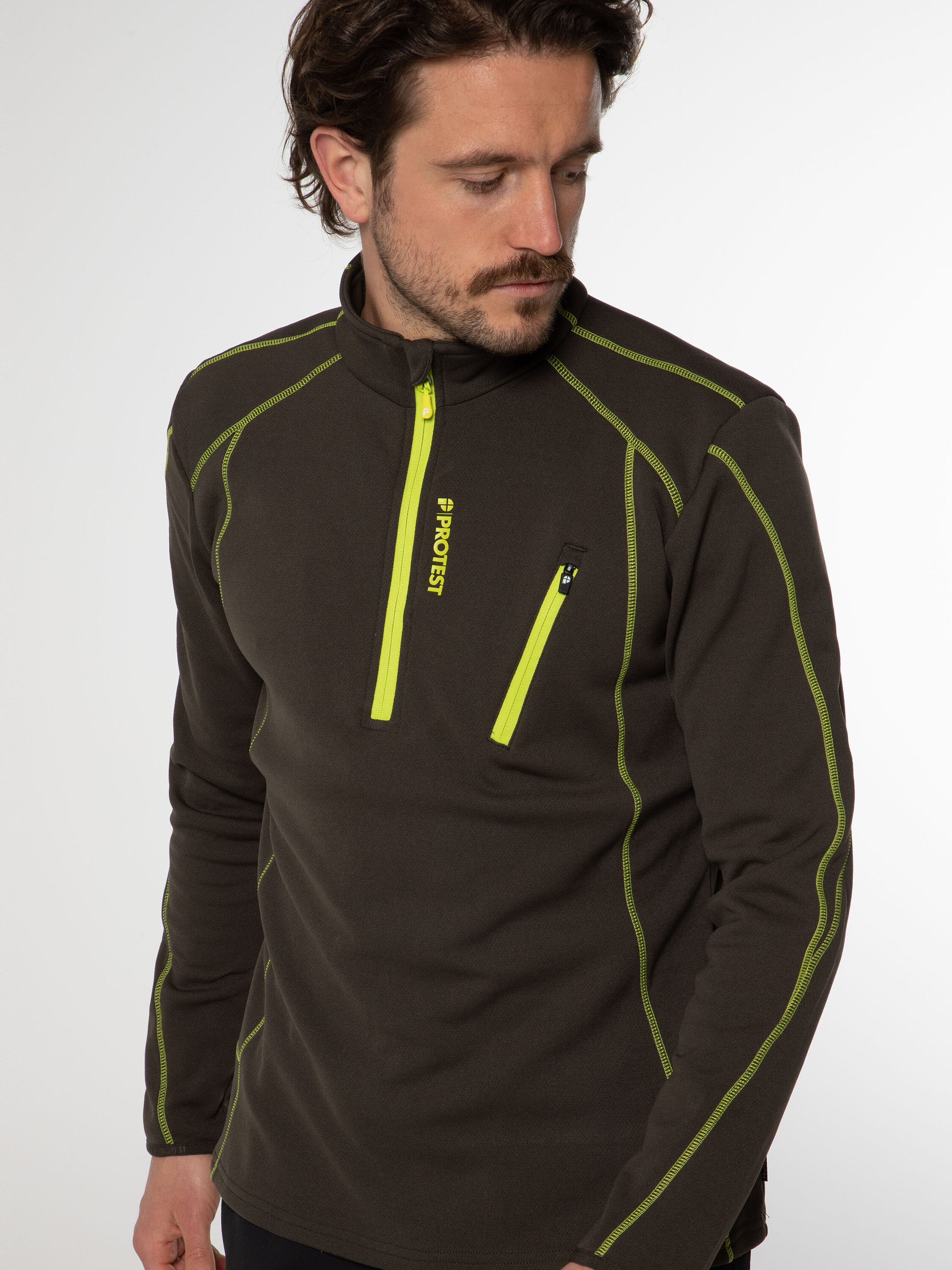 PROTEST Sportsweatshirt 'HUMANS' in Grün: Vorderseite