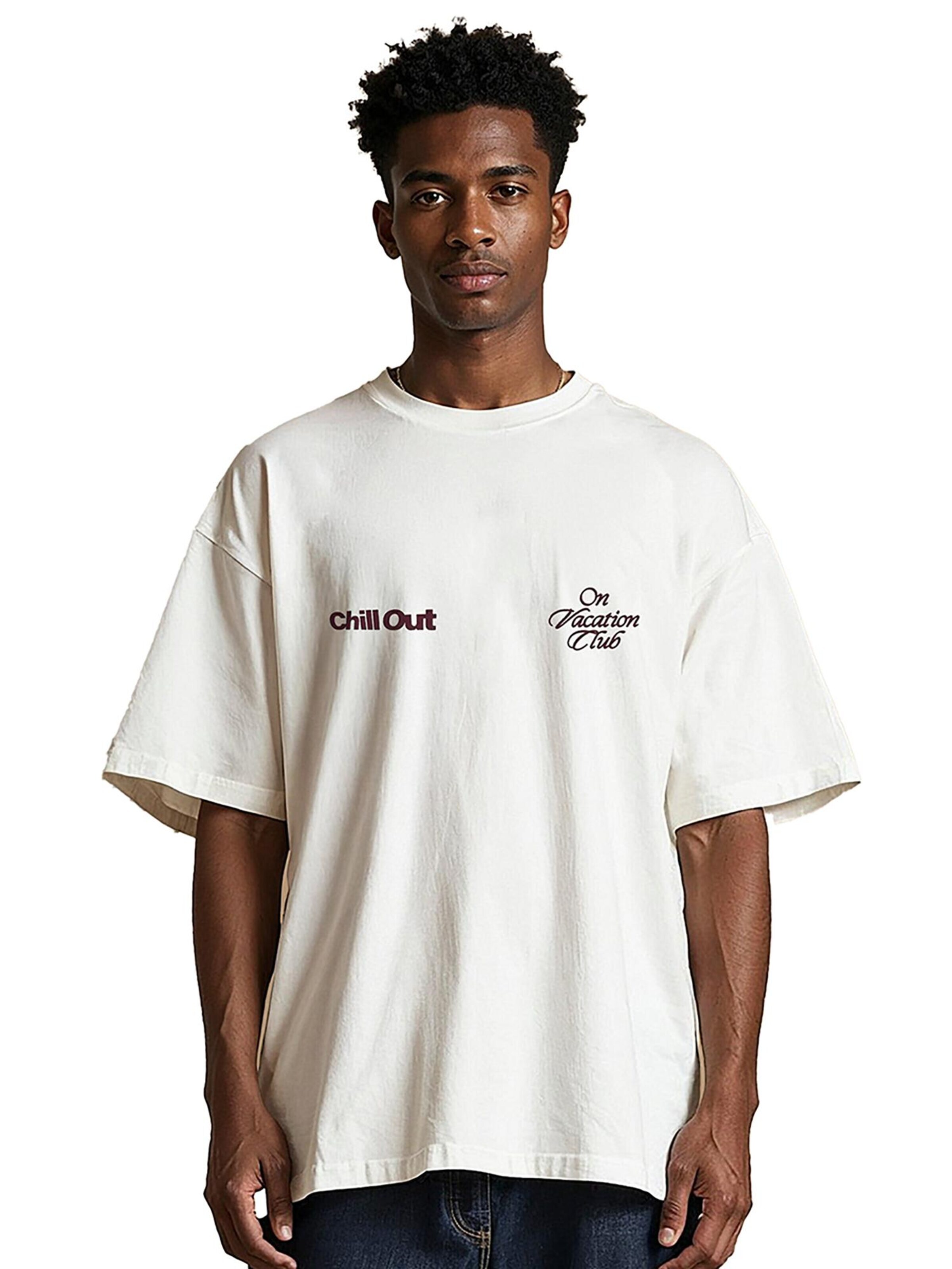 On Vacation Shirt 'Chill Out' in White