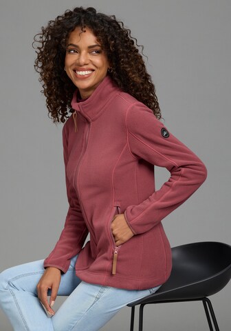 POLARINO Athletic Fleece Jacket in Red: front