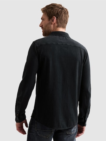 PME Legend Regular fit Overhemd 'Shirt with garment-dye wash and chest pocket' in Blauw