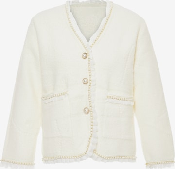 caneva Knit Cardigan in White: front