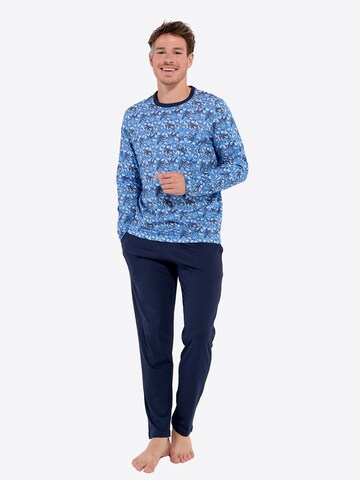 HOM Pyjama lang ' Vibe ' in Blauw: voorkant