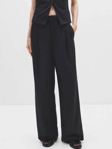 Pull&Bear Wide Leg Bukser i sort: forside