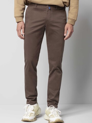 MEYER Slimfit Chino in Bruin: voorkant