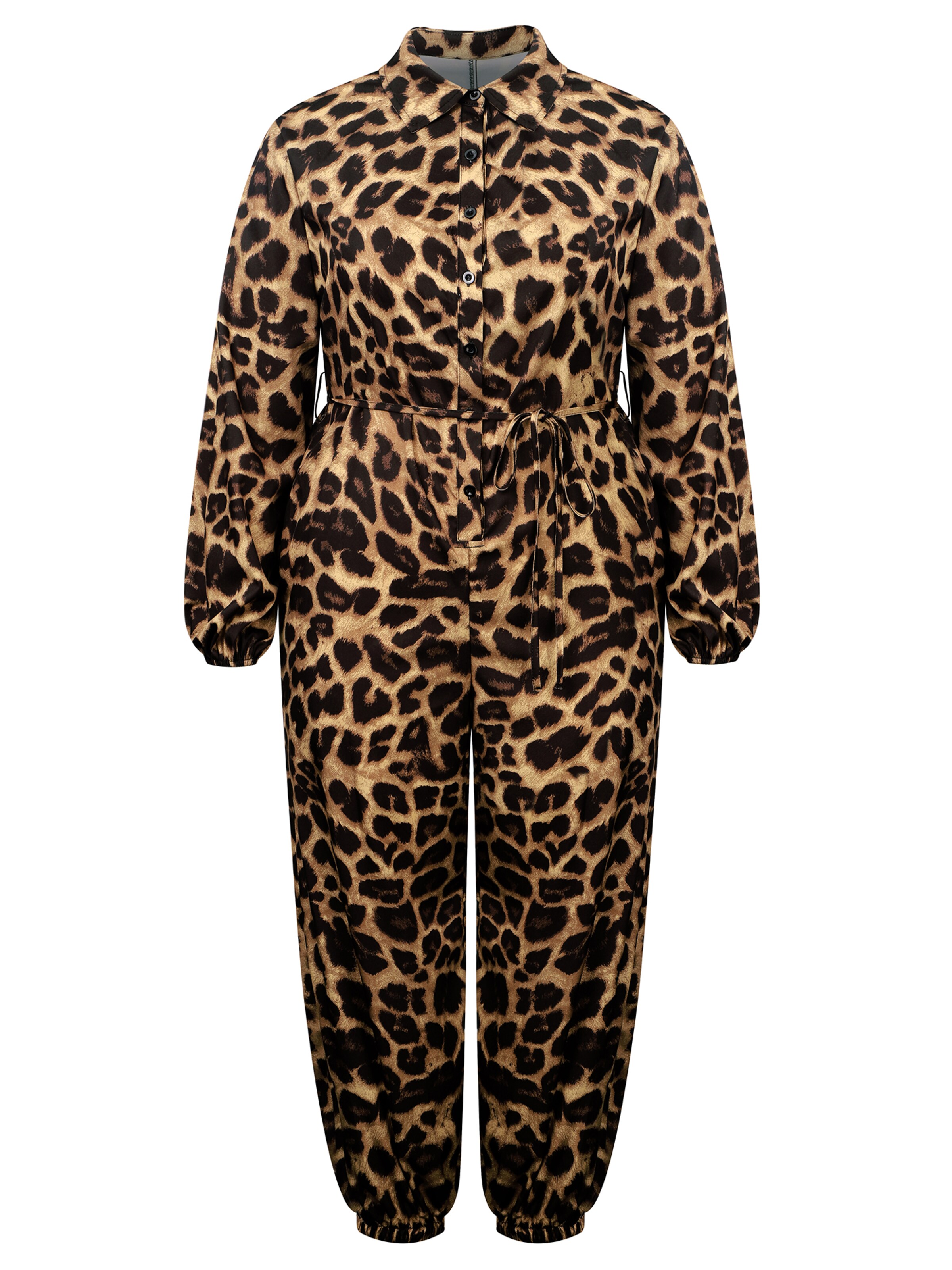 LapaPlus Jumpsuit in Bruin: voorkant