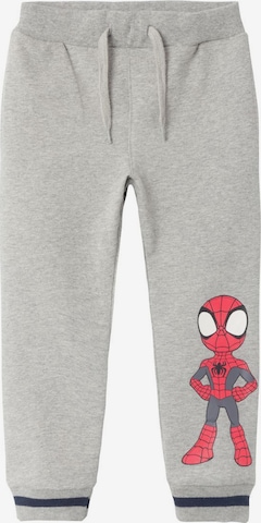 NAME IT Regular Broek 'Spider-Man' in Grijs: voorkant